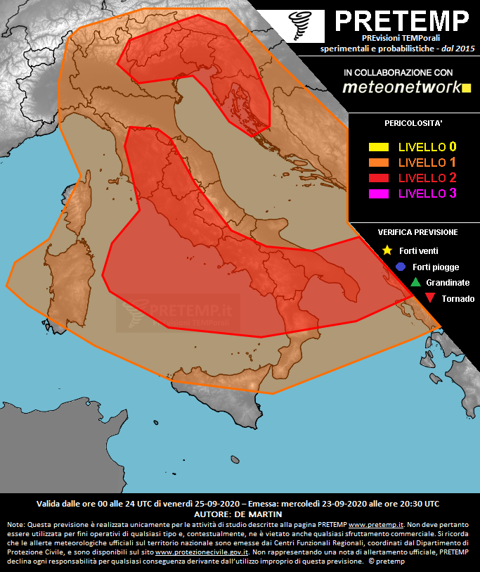 Mappa tendenza del 25 settembre 2020