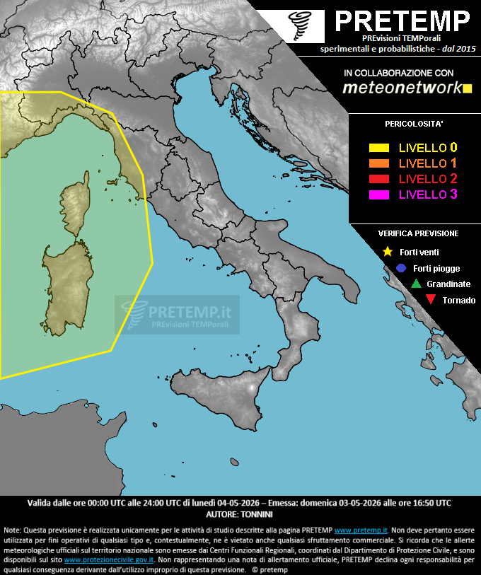 Mappa previsione del 04 maggio 2026