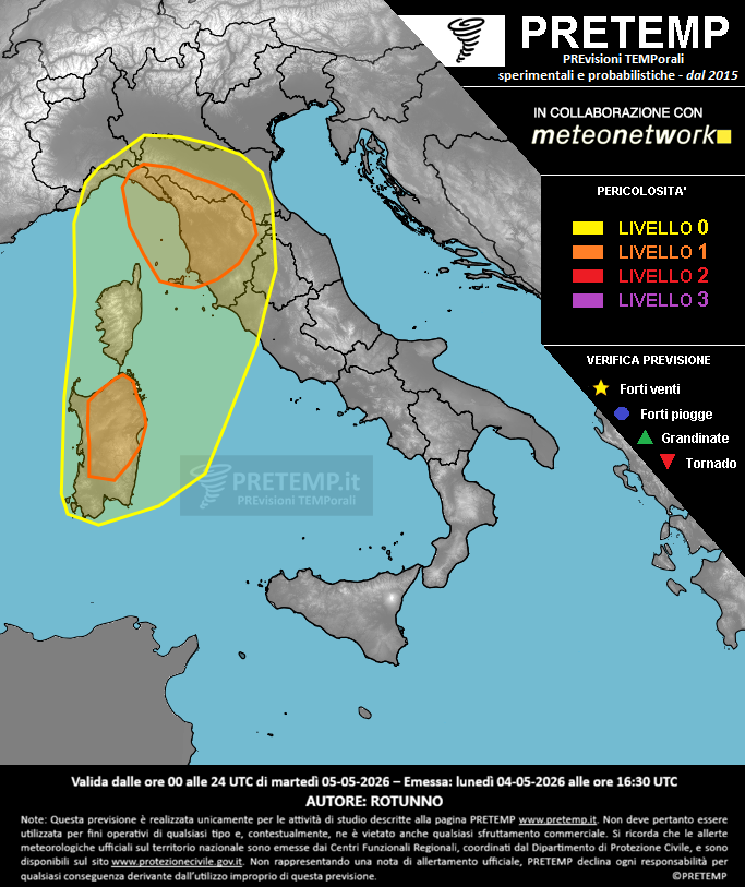Mappa previsione del 05 maggio 2026