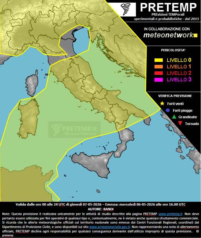 Mappa previsione del 07 maggio 2026