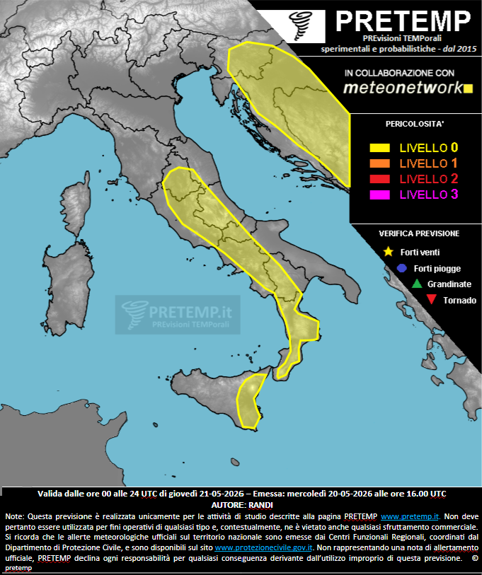 Mappa previsione del 21 maggio 2026