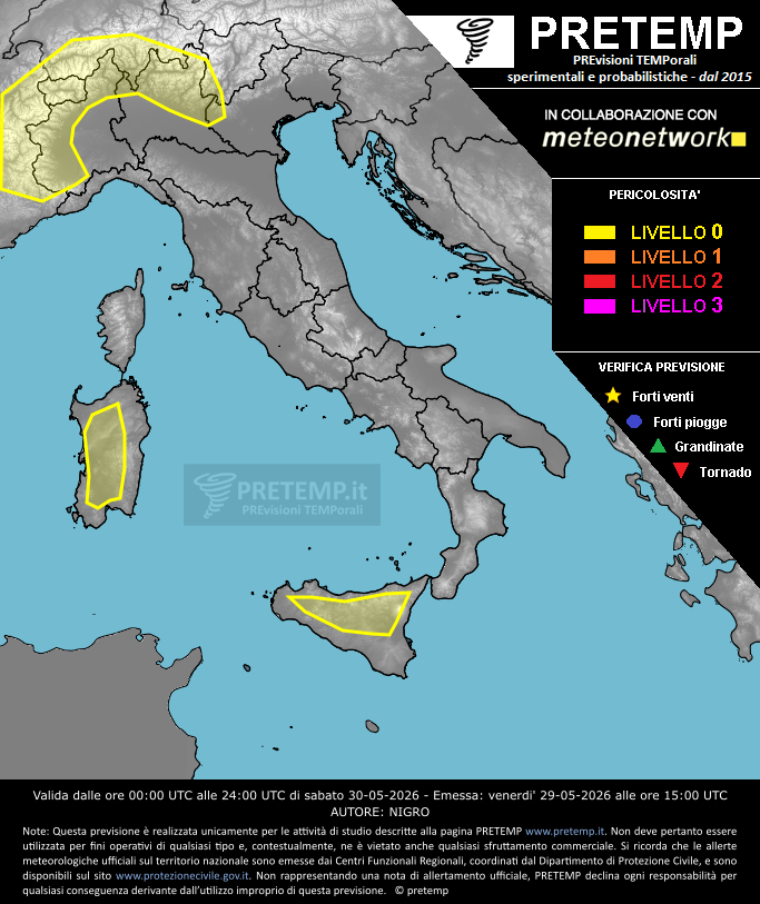 Mappa previsione del 30 maggio 2026