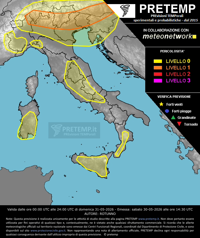 Mappa previsione del 31 maggio 2026