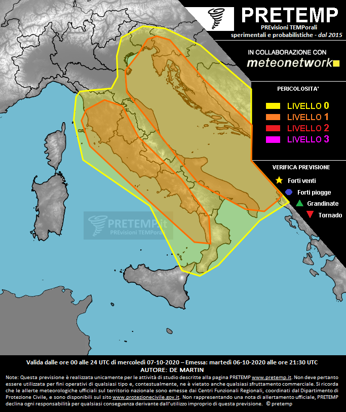 Mappa previsione del 07 ottobre 2020