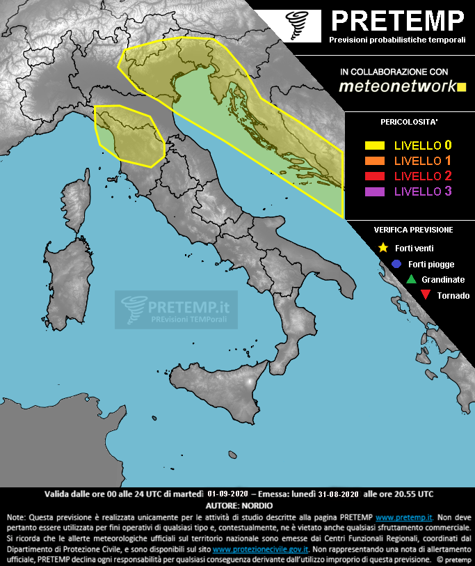 Mappa previsione del 01 settembre 2020
