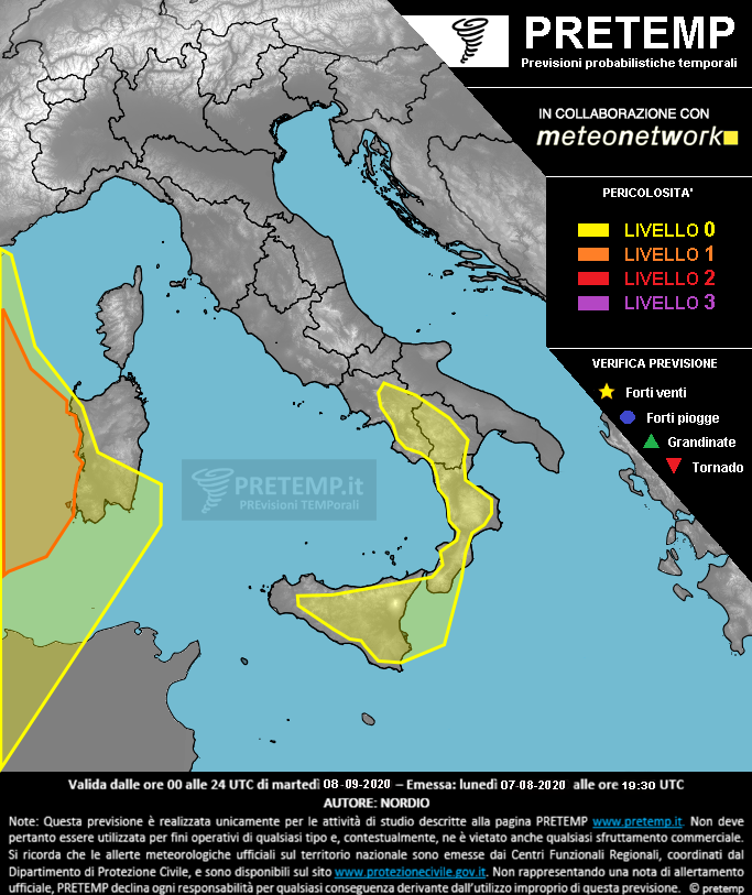 Mappa previsione del 08 settembre 2020