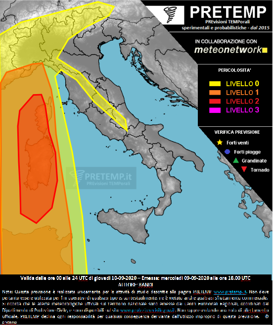 Mappa previsione del 10 settembre 2020
