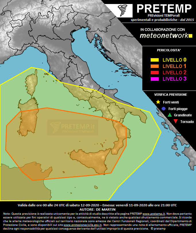 Mappa previsione del 12 settembre 2020