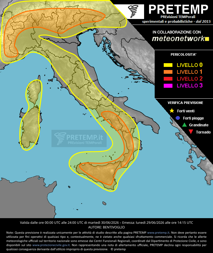Mappa previsione del 30 giugno 2026